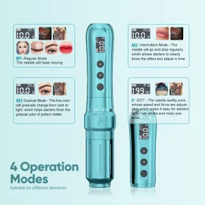 U1 Wireless Permanent Makeup Machine Adjustable Stroke Rotary Tattoo Pen for Eyebrows Lips Scalp