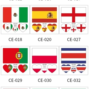 US Canada Mexico Football Fans Flag Face Stickers Waterproof Sweatproof Water Transfer