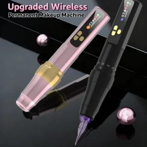 US EU Wireless Tattoo Machine Pen Permanent MakeUp Pink Battery Digital Tattoo Guns Rechargeable Tattoo Pen