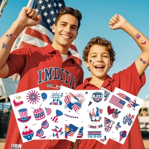 US Independence Day Waterproof Tattoo Stickers for Facial Parties Disposable Tattoo Stickers