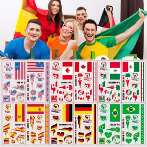 USA Football Match Custom Waterproof Temporary World Country Flag Face Tattoo Stickers