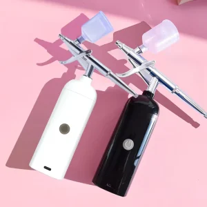 USB Rechargeable Piston Kit Cordless Dual Action Control for Multi Purpose Use Barber Cake Decor Eyebrow Shaping Nail Airbrush