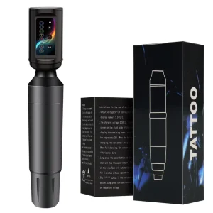 USB Wireless Charging Stainless Steel Permanent Tattoo Machine Kit with Brushless Motor 2000mAh Lithium Battery RCA Port