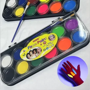 UV Face Color Body Painting Set for Halloween and Birthday Parties Waterborne Powder Face Color for Events
