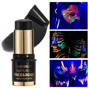 UV Glow Fluorescent Face Paint Sticks Glow in Dark Face Body Paint Cream for Halloween Stage Party Makeup Bulk Supply