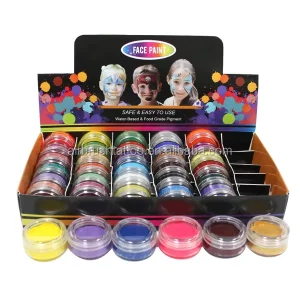 UV Glowing in Dark Non-Toxic Water-Based Face & Body Paint 40 Colors Show Box Easy Application Festival/Cosplay/Party Use