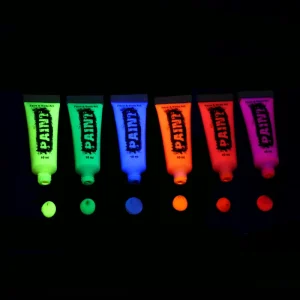UV Neon Black Light Temporary Non Toxic Makeup & Body Paints Water Based And Washable For Halloween Children