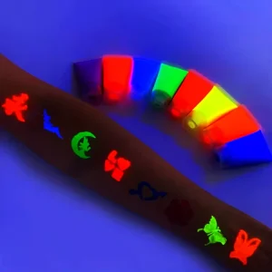 UV Neon Body Painting for Kids Halloween Glow in the Dark Water Activated Makeup for Children