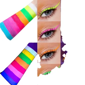 UV/Neon Face and Body Paint, 6 Bottles (10ml Each) of Vibrant Colors UV Face Paint