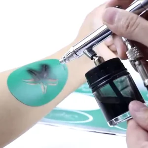 UV Pearly Colors Airbrush Tattoo Kit for Kids Alcohol Based Henna Temporary Ink for Body Painting