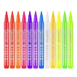 UV Skin Tattoo Markers Bulk Washable Safe 12 Colors Temporary Body Paint Pens for Carnival Party Beauty Supplier
