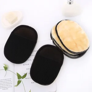 Ultra Soft Chenille Rice White+Black Car Wash Glove 26x18cm Scratch Resistant Auto Detailing Mitt High Density Washing Pad