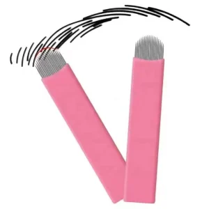 Ultra Thin 0.15mm Microblading Needles F U Shape Sterile Disposable Eyebrow Blade for Hair Stroke Training Manual Pen Tool