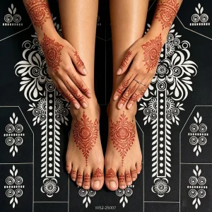 Unique Simple Screen Printing Henna Tattoo Stencil Hand Foot Printing Body Art Waterproof Reusable Mehndi Henna Stencil Sticker