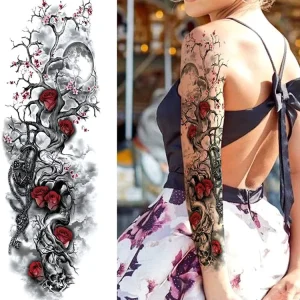 Unisex Large Size Full Arm Waterproof Eco Friendly Non Toxic Temporary Tattoo Sticker Long Lasting