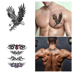 Unisex Temporary Tattoo Stickers Body Art Chest Tattoo for Men Women Waterproof Arm Tattoo Stickers Cosplay Event