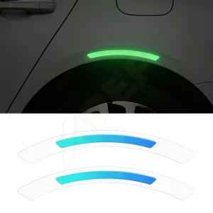 Universal 395mm Luminous Wheel Fender Anti Scratch Anti Collision Sticker Custom Colorful Night Visibility Car Decoration