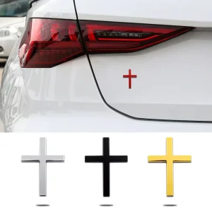 Universal Cross Sticker, Metal Car Emblem Badge for Auto Exterior Decoration Custom Logo Design Accepted