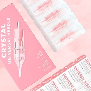 Universal Stainless Steel Pink Crystal Tattoo Needles Cartridge Needles for Permanent Makeup