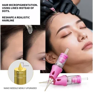 V6 Nano Disposable Tattoo Needle Cartridge for Eyeliner Brow Scalp Permanent Makeup PMU SMP Stainless Steel 100%