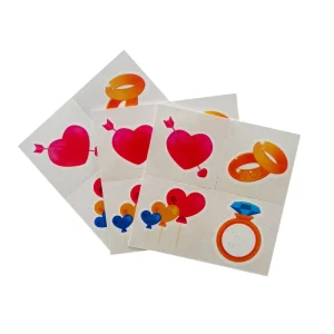 Valentines Heart Tattoos Red Black Love Hearts Valentine’s Day Temporary Decal Tattoos Stickers