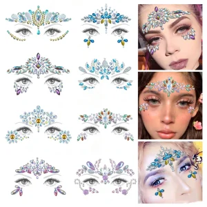 Various Good Quality Body Tattoo Self Adhesive Face Crystal Jewels Rhinestones Gem Sticker Face Crystal Stickers