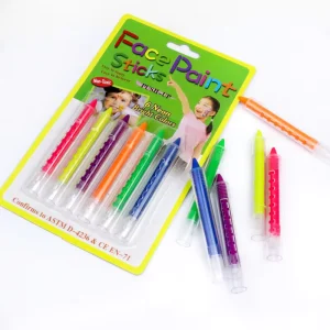 Vegan Twist Face Paint Crayon Set 6 Washable Colors for Kids Body Painting Stick Crayons