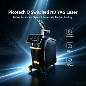 Vertical Pico Q Switch Laser Machine 1064 532 755nm Multi Wavelength High Energy Tattoo Pigment Removal Clinic Beauty Equipment