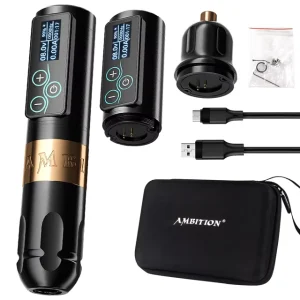 Vibe 2.5 3.5 4.0 4.5mm Stroke Brushless Motor Professional Wireless Tattoo Pen Machine With Spare Battery for Body Art