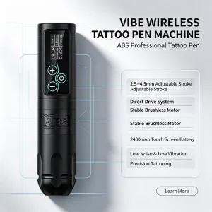 Vibe 2400mAh Brushless Motor 2.5 3.5 4.0 4.5mm Stroke Professional Wireless Tattoo Cartridge Machine Rotary Battery Pen