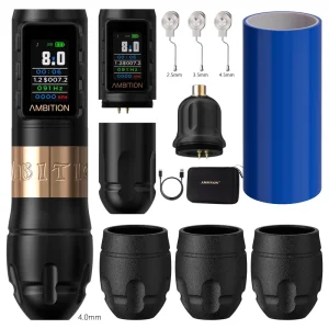Vibe Max 1800mAh 2.5 3.5 4.0 4.5mm Stroke Brushless Motor Wireless Tattoo Pen Machine with 36mm 32mm Grip