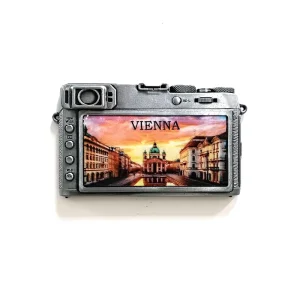 Vintage Camera Design Vienna Refrigerator Magnets Custom logo Tourist Souvenir Zinc Alloy Metal Fridge Magnets