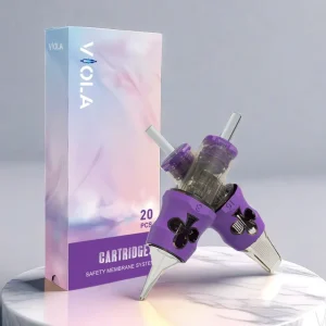 Viola Purple Stainless Steel Tattoo Needles 3RL Disposable Cartridges 100% EO Gas Sterilized For Fineline For