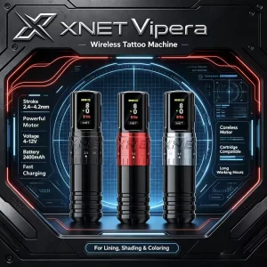 Vipera Bestia Professional Wireless Tattoo Pen Machine Powerful Motor 2.4-4.2mm Adjustable Stroke Double Battery Permanent