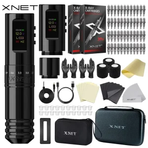 Void 2.4-4.2mm Adjustable Stroke Wireless Tattoo Machine Pen Full Complete Kit Set with 40pcs Cartridge Needle