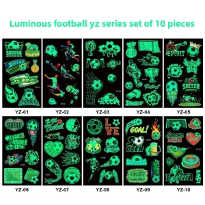 WS-06 Model Glow Dark Waterproof Heart Shape ROMANCE Theme Temporary Face Tattoos Stickers Party