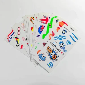 WS 09 Waterproof Fluorescent Small Water Transfer Printed Football Themed Tattoo Stickers for Face Body Use