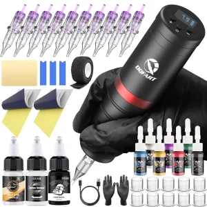 WTK-130 Wireless Rechargeable Tattoo Kit Tattoo Pen Machine LED Display 1500mAh