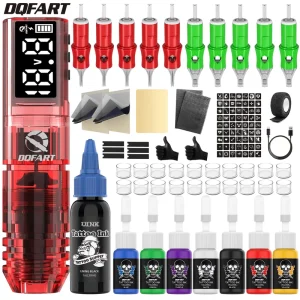 WTK 254 147 inch Display Wireless Tattoo Machine Kit 1600 MAh Digital Tattoo Machine and Pen
