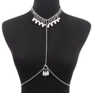 Waist Chain Women Elegant Pearl Crystal Body Chain Jewelry Sexy Body Chain