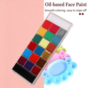 Washable 20 Shade Face Oil Painting Pigment Children Halloween Cosplay Clown Theatrical Stage Makeup Paint Set