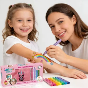 Washable Non toxic Body&Face Painting Crayons With Towel Children Girls Makeup Crayons