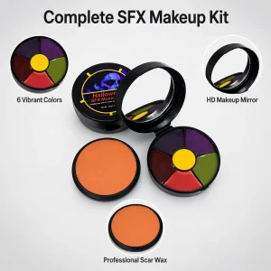 Washable Oil Based Bruise Wheel 6 Color SFX Palette With Mirror Halloween Cosplay Festival Face Body Makeup Kit