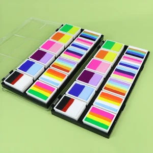 Washable UV Neon Fluorescent Non Toxic Professional Acrylic Face Paint Palette 12 Split Color Water Based Children’s Cosplay