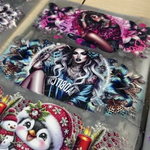 Washable Waterproof UV DTF Printing for 16oz Glass Cup Wraps UVDTF Transfers Thermal Cup Stickers