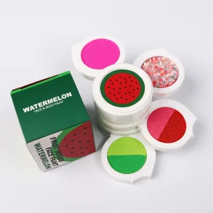 Water Activated Cosmetic 4 Colors Fruit Series Glitter Eyeshadow Professional UV Split Color Face Body Paint Palette