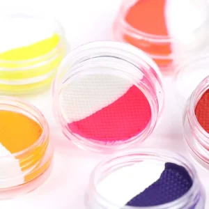 Water Activated Double Color UV Neon Eye Liner Personalized Logo Wet Paint for Body Makeup Private Cosmetic Cake