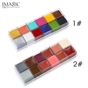 Water Activated Face Paint 12Colors Buildable Coverage Non Greasy Washable With Soap for Kids Adults Beginners