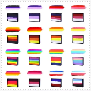 Water Activated Hypoallergenic Rainbow Gay Lesbian Pride Split Face Paint For Gay Marches Events Festival