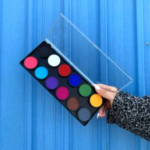 Water Activated Natural Plant 12 Color Washable Non Toxic Skin Friendly Professional Vegan Face Body Paint Palette Glow Dark